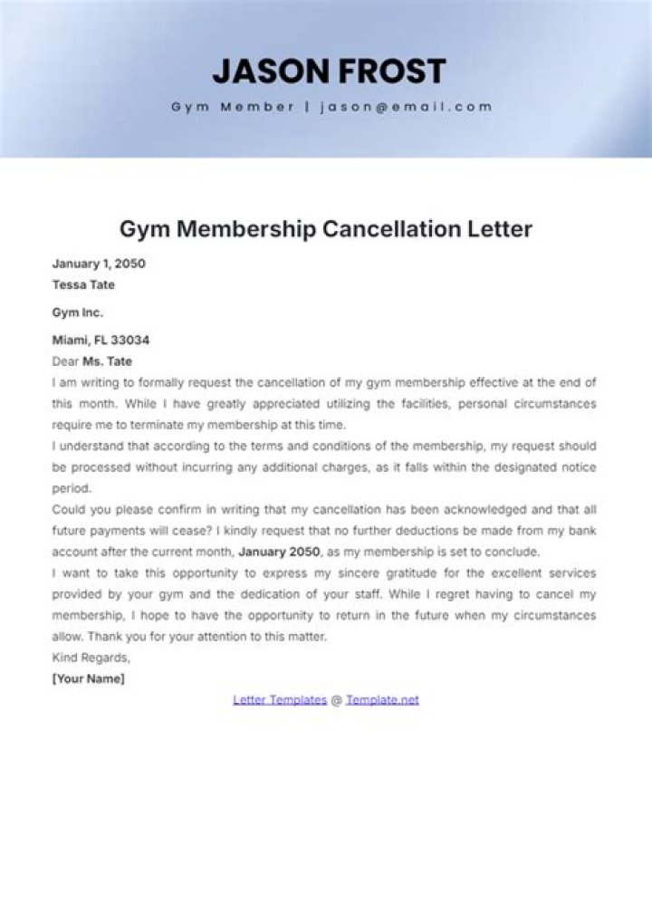 How do I cancel my gym membership without paying a fee?