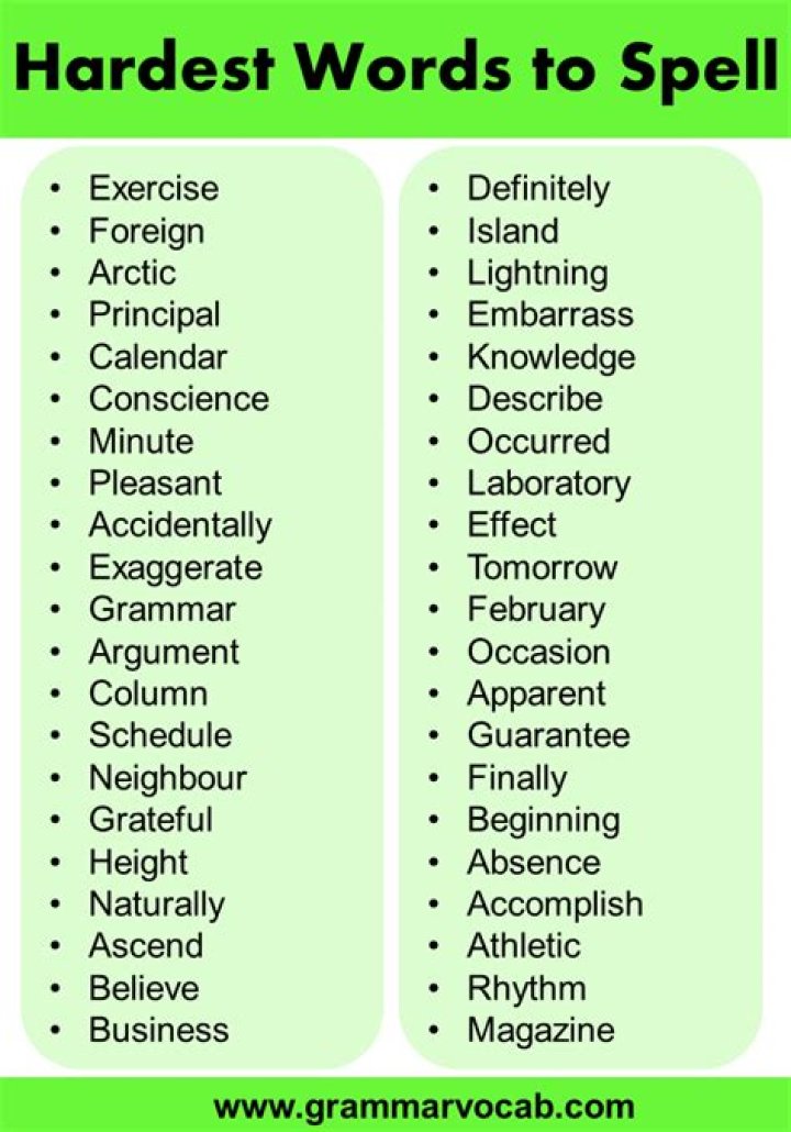 What are hard words to spell?
