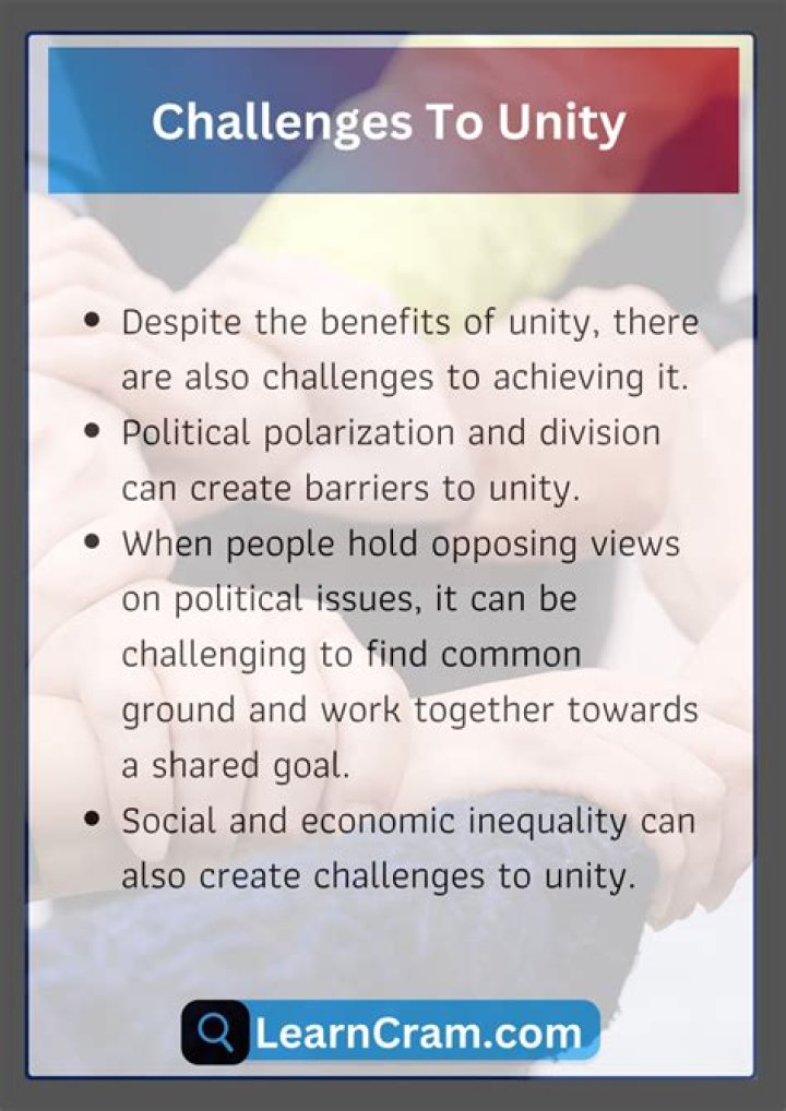 What are the benefits of unity?